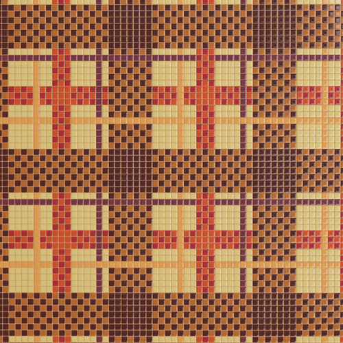 Marmor-Mosaikfliese - TARTAN COTTO - TESSERE - Lavaoptik / Naturstein / Recycling-Glas