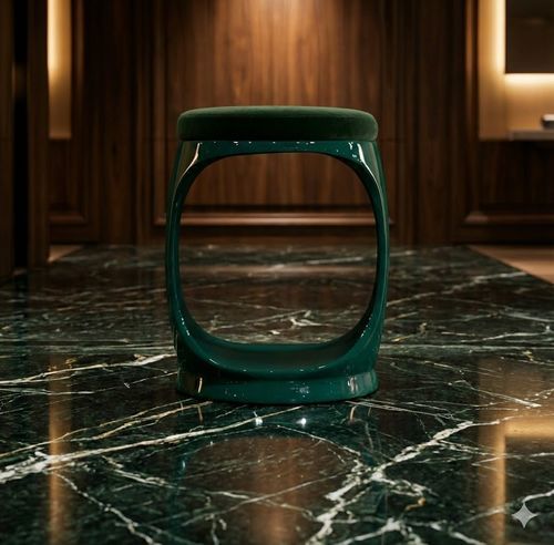 Moderner Hocker - Signet Ring B10012 Forest Green - Softicated - Samt / Gestell aus Polyurethan / Polster
