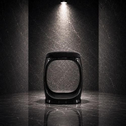 Moderner Hocker - SIGNET RING B10008 - Softicated - Samt / Gestell aus Polyurethan / Polster