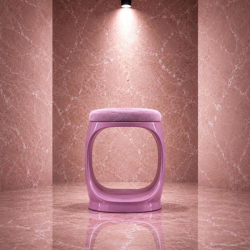 Moderner Hocker - SIGNET RING B10006 LILAC - Softicated - Samt / Gestell aus Polyurethan / Polster
