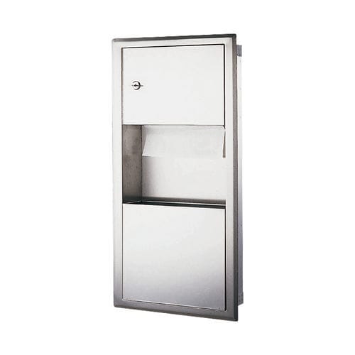 Wandmontierter Handtuchspender - AE-5011S - Fanda Hygiene Co., Ltd - Edelstahl / mit Abfallbehälter / für gefaltete Papierhandtücher