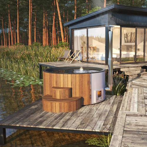 Whirlpool zum Aufstellen - Inmedias - rund / Viersitzer / Holz