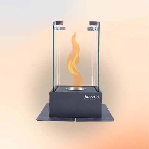 Bioethanol-Brennkammer / Glas - TOMMA - ELEMENTI - Edelstahl / quadratisch / modern