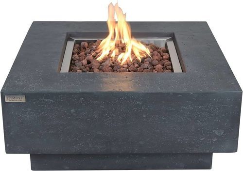 Garten-Feuerstelle / Gas - MANHATTAN - ELEMENTI - Beton / Glasfaserbeton / quadratisch