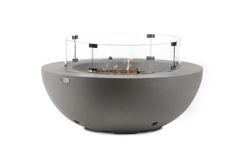 Moderner Couchtisch - LUNAR BOWL - ELEMENTI - Glasfaserbeton / Beton / quadratisch