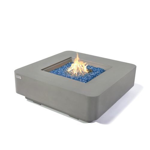 Garten-Feuerstelle / Gas - ELEMENTI PLUS - LUCERNE - ELEMENTI - Glasfaserbeton / quadratisch