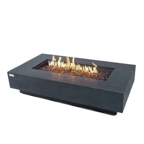 Garten-Feuerstelle / Gas - POSITANO - ELEMENTI - Beton / Glas / Mineralguss
