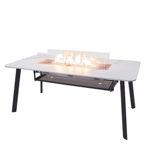 Garten-Feuerstelle / Gas - ELEMENTI PLUS - OSLO - ELEMENTI - Metall / Glas / rechteckig