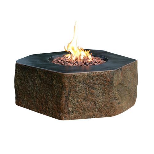 Garten-Feuerstelle / Gas - COLUMBIA - ELEMENTI - Beton / Glasfaserbeton / quadratisch