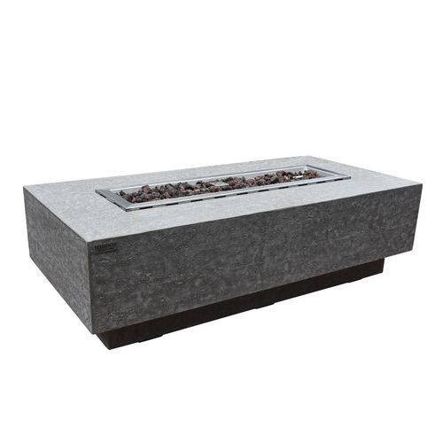 Garten-Feuerstelle / Gas - KINGSALE - ELEMENTI - Beton / Glas / rechteckig
