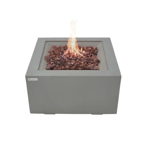 Garten-Feuerstelle / Gas - MODENO - RIDGEFIELD - ELEMENTI - Glasfaserbeton / Beton / quadratisch