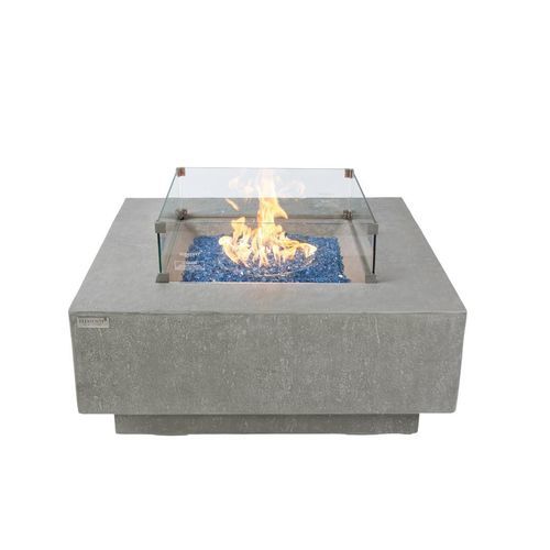 Garten-Feuerstelle / Gas - VICTORIA - ELEMENTI - Glasfaserbeton / quadratisch