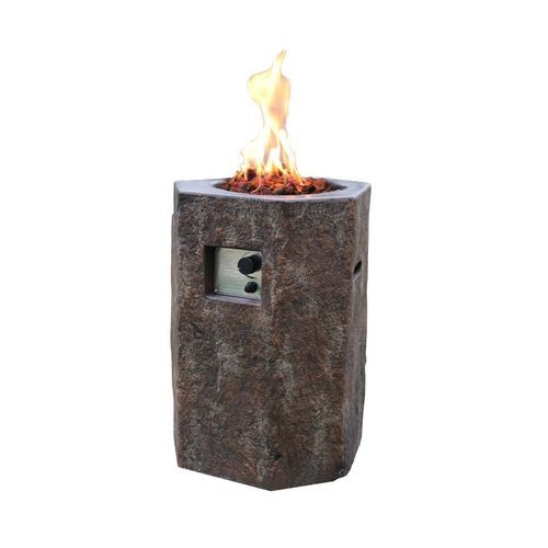 Gaskamin - MODENO - BASALT COLUMN - ELEMENTI - Propan / freistehend / Einseitig
