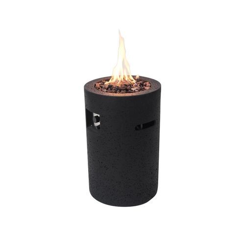 Garten-Feuerstelle / Gas - LAVA TUBE - ELEMENTI - Verbundwerkstoff / Beton / rund