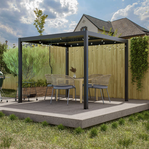 Selbsttragende Pergola - 710 - Lavia Outdoor Living Space - angebaut / extrudiertes Aluminium / mit orientierbaren Lamellen
