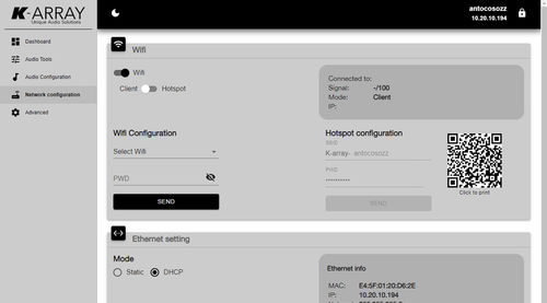Management-Software - WEB APP - K-array - Audio / Kontroll
