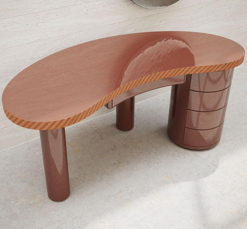 Bodenstehender Schreibtisch - MEDEA - ULTRAMOBILI - modern / hochglanzlackiertes Holz / mattlackiertes Holz