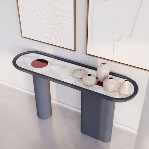 Moderner Konsolentisch - CRETA  - ULTRAMOBILI - MDF / lackiertes MDF / Marmor