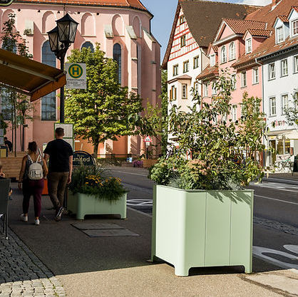 Stahlblech-Pflanzkübel - EINGETOPFT - CITY DECKS - rechteckig / quadratisch / modulierbar