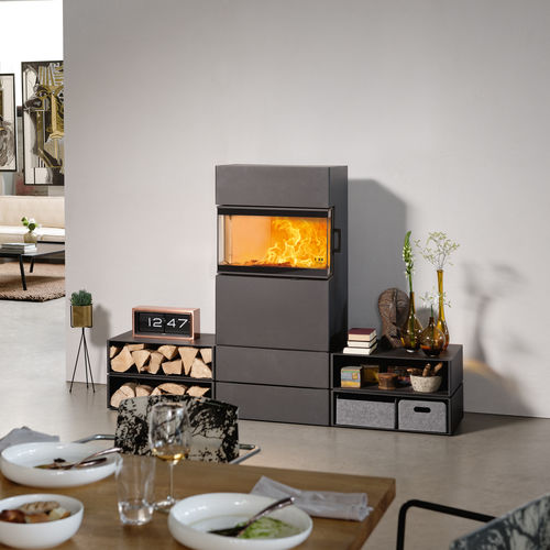 Holz-Kaminofen - Dexter S3 - AUSTROFLAMM - 6 kW / freistehend / mit 3 Sichtseiten