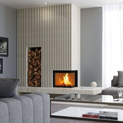 Geschlossene Feuerstelle / Holz - 63x40x51 S 2.0 - AUSTROFLAMM - Ecken / Metall / Glas