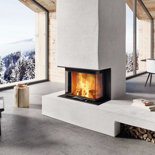 Geschlossene Feuerstelle / Holz - 64x33x51 S3 2.0 - AUSTROFLAMM - mit 3 Sichtseiten / Metall / Glas
