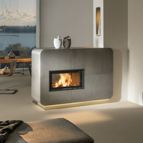 Geschlossene Feuerstelle / Holz - 75x39 S II 2.0 - AUSTROFLAMM - doppelseitig / Metall / Glas