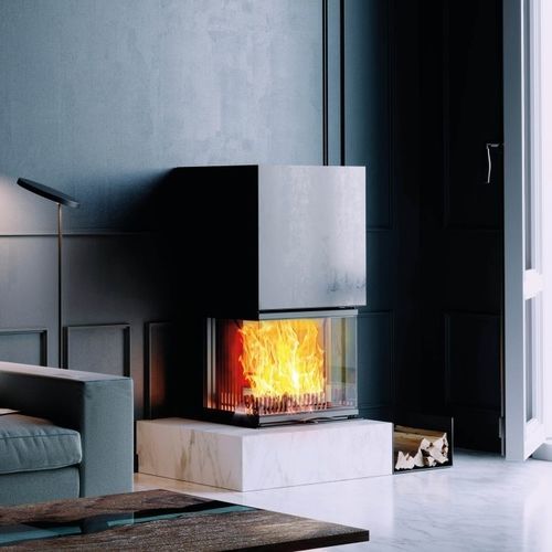 Kamineinsatz mit 3 Sichtseiten - Vuur Drie 60 - AUSTROFLAMM - Holz / modern