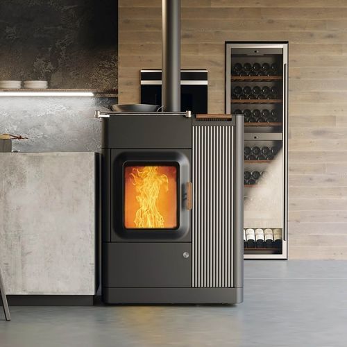 Hybrider Kaminofen - MO DUO COOK - AUSTROFLAMM - Holz / Pellet / gemischt
