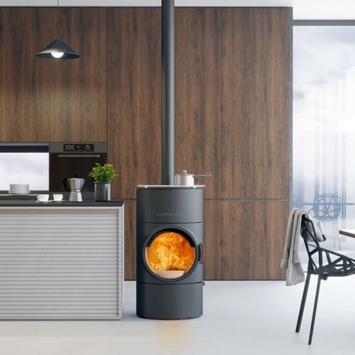 Holz-Kaminofen - Clou compact Cook - AUSTROFLAMM - 6 kW / freistehend / modern