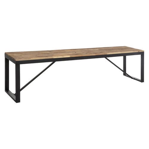 Moderne Bank - EDEN - TRUST MOBILIER - Akazie / Metall / ohne Rückenlehne