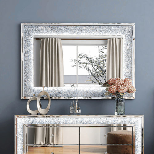 Wandmontierter Spiegel - WORS  - TRUST MOBILIER - modern / rechteckig / silberfarben