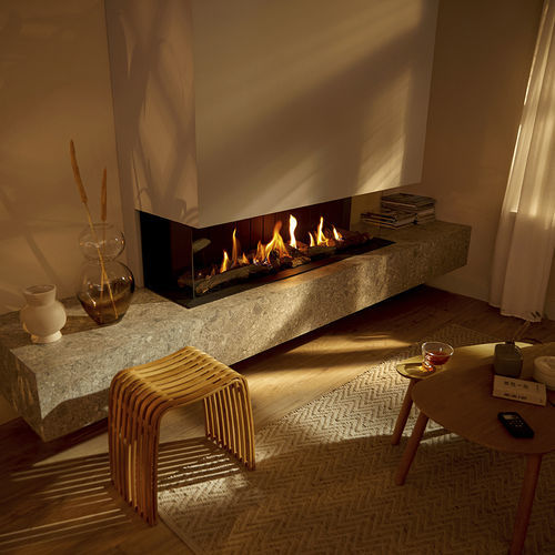 Gaskamin - 140 Panoramic - Trimline Fires - wandmontiert / für Wandmontage / mit 3 Sichtseiten