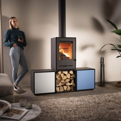 Holz-Kaminofen - Woody Grid - Trimline Fires - 5 kW...10 kW / 0 - 5 kW / Multibrennstoff