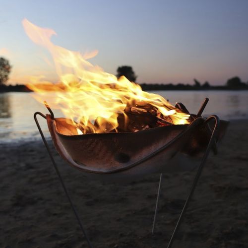 Feuerbeständiges Gewebe - Trimline Fires - einfarbig / Edelstahl / Hitzeschutz
