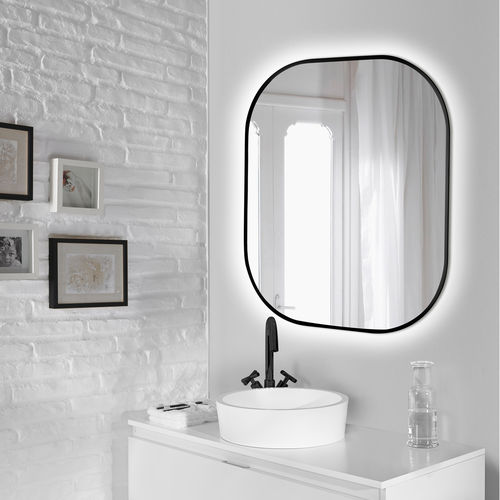 Wandmontierter Spiegel für Badezimmer - 5150920 - Emuca SA - modern / rechteckig / Aluminium