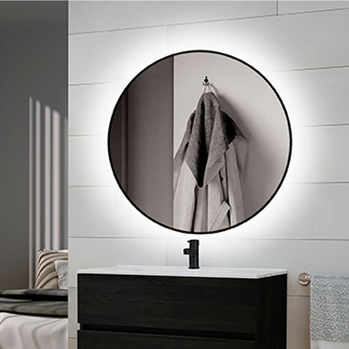 Wandmontierter Spiegel für Badezimmer - 5150820 - Emuca SA - modern / rund / Aluminium