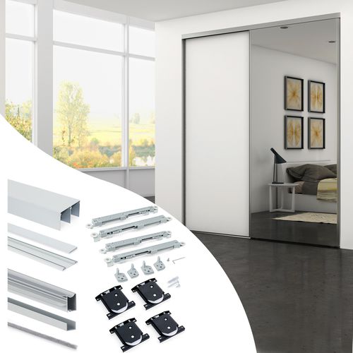 Aluminium-Schiebesystem - 6030362 - Emuca SA - Kunststoff / für Schranktür / für Möbel
