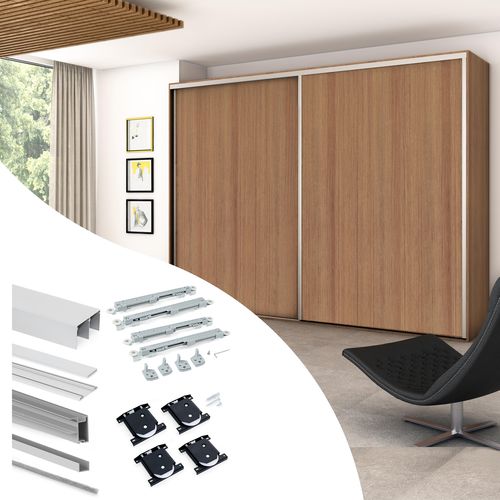 Aluminium-Schiebesystem - 6030762 - Emuca SA - Kunststoff / für Schranktür / für Möbel