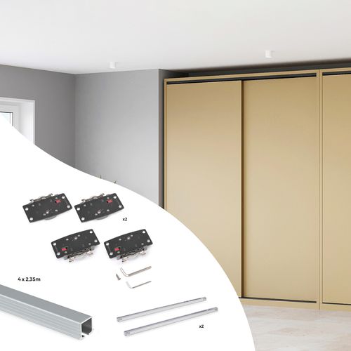 Kunststoff-Schiebesystem - 6213662 - Emuca SA - Aluminium / für Schranktür / für Privatgebrauch