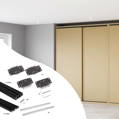 Kunststoff-Schiebesystem - 6213714 - Emuca SA - Aluminium / für Schranktür / für Privatgebrauch