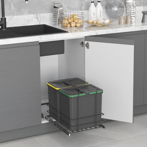 Abfallbehälter für Küche - 8133723 - Emuca SA - System / Stahl / Kunststoff