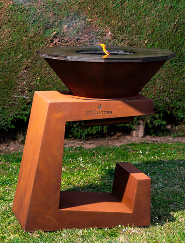 Holz-Gartengrill - Bonfire One - D' Corten - freistehend / Buche / Cortenstahl