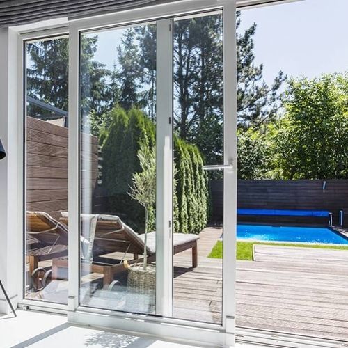 Glasschiebetür - Groupe Lorillard - PVC / mit Doppelverglasung / zweiflügelig