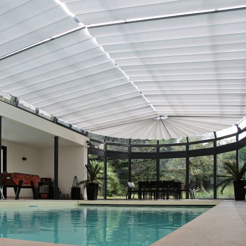 Hitzeschutz-Jalousie - HABANIKO - REFLEX'SOL - Falt / für Verandas / für Glasdach