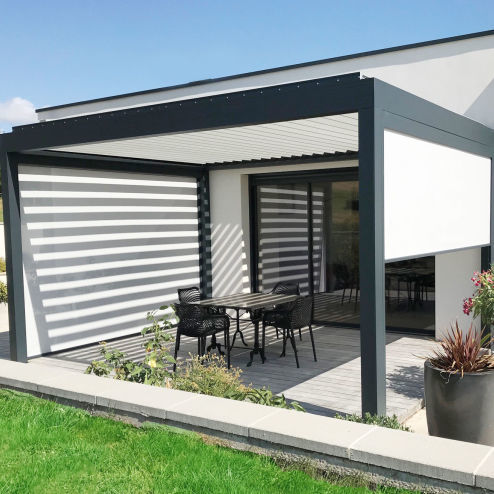 Vertikaljalousie - SI TECH INDUSTRIE - für Pergola / Gewebe mit PVC-Beschichtung / Glasfaser