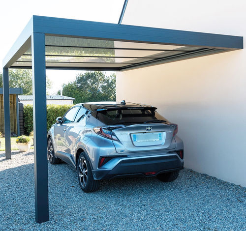 Maßgefertigter Carport - carport - SI TECH INDUSTRIE - Aluminium / Glas / 1 Platz