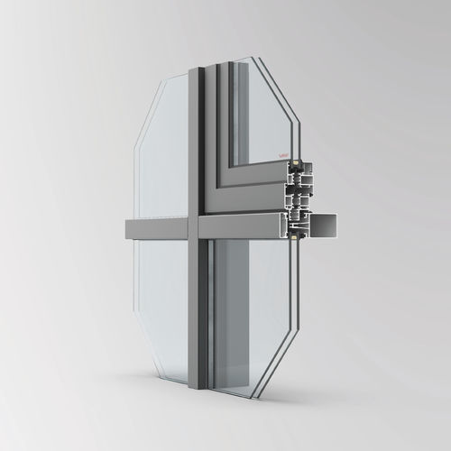Aluminium-Fassadensystem - EF 50 - SARAY ALUMINYUM - Glas / isolierend / modular