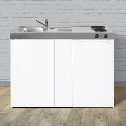 Kleine Kochnische - ME 120 - Stengel Steel Concept GmbH - Metall / Kochplatte / weiß
