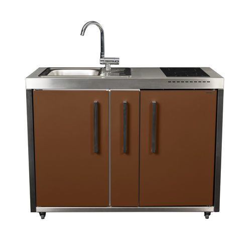 Kleine Kochnische - MO 120 A - Stengel Steel Concept GmbH - Edelstahl / mit Griffen / mobil